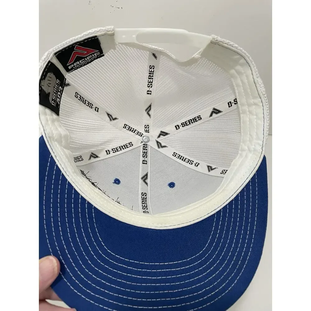 Covingtons Customs Trucker Hat Blue White Mesh Snapback Custom Motorcycle Cap